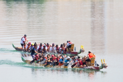 RENO, NV - AUGUST 19: The Dueling Dragons of Orlando compete in the Northern Nevada International Dragon Boat Festival at the Sparks Marina in Sparks, Nev., Saturday, Aug. 19, 2017. (Photo by David Calvert for Kiwanis International)